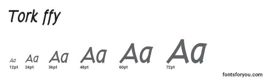 sizes of tork ffy font, tork ffy sizes